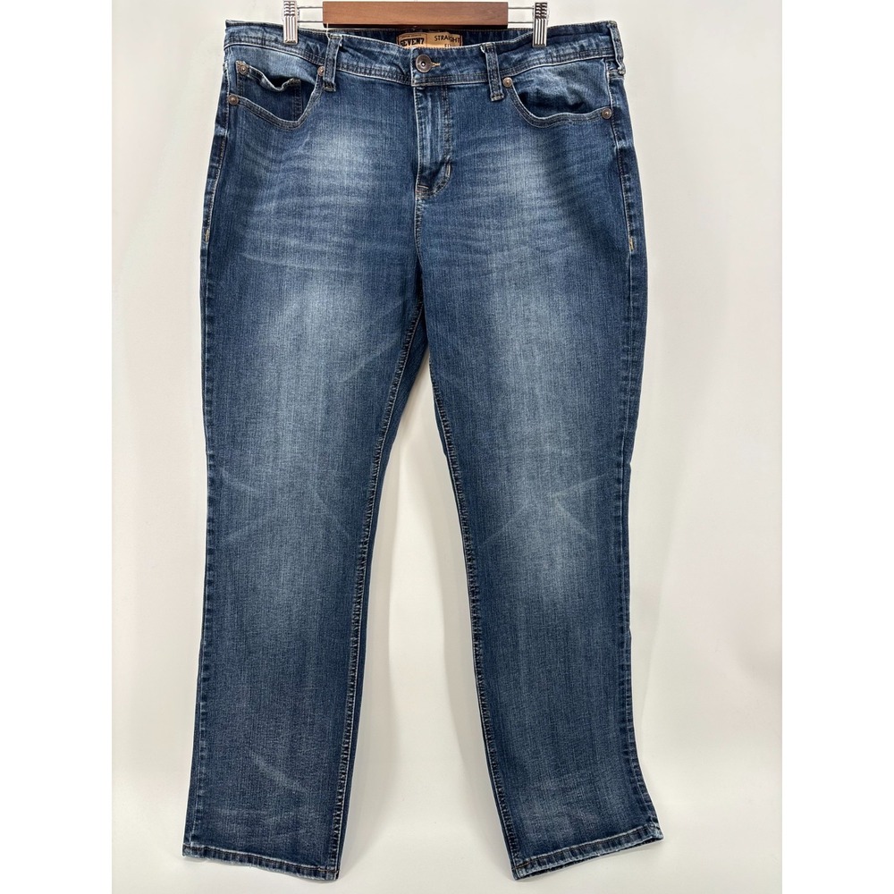 Seven7 Jeans Mens Blue Denim Straight Fit Streetwear Outdoor 38x34